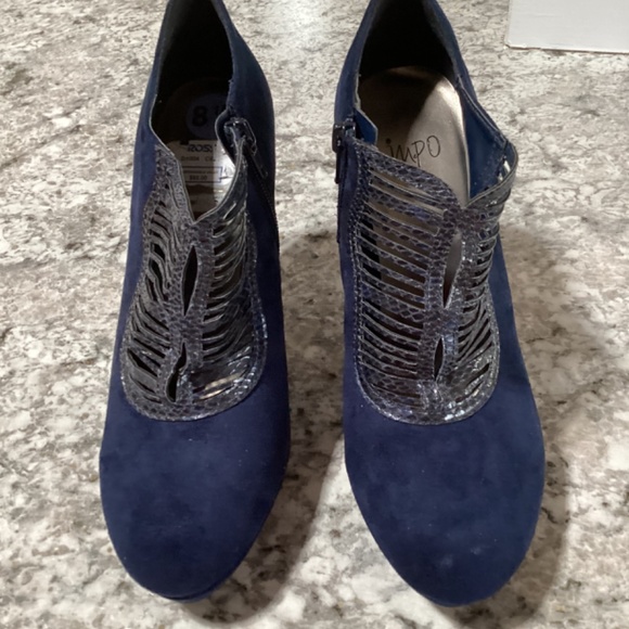 Blue faux suede shoe boot - Picture 5 of 5